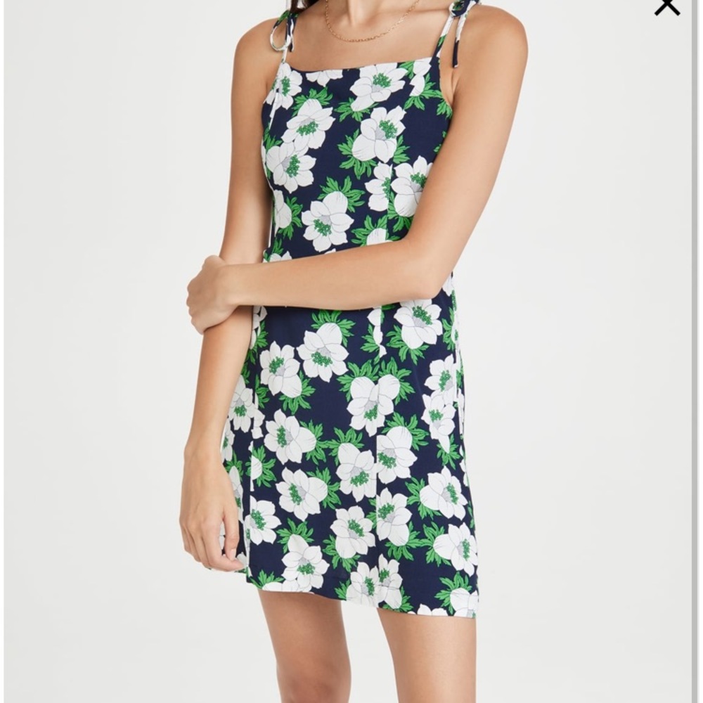 Rolla’s Hawaiian Floral Print Green Tie Dress XL